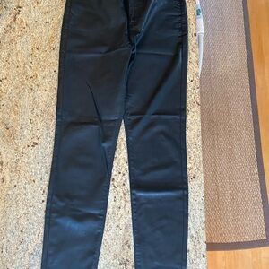 LOFT Leather like Black Denim Pants size 26/6